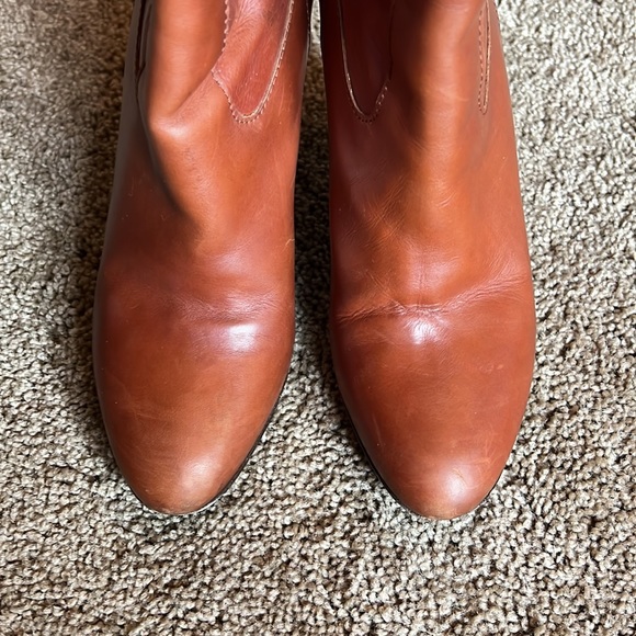 Coach cognac mid calf high heeled boots. Size 7 - Picture 4 of 11